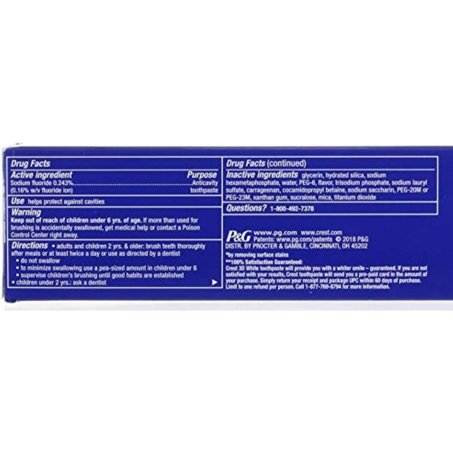 Crest 3D White Advanced Whitening Fluoride Toothpaste