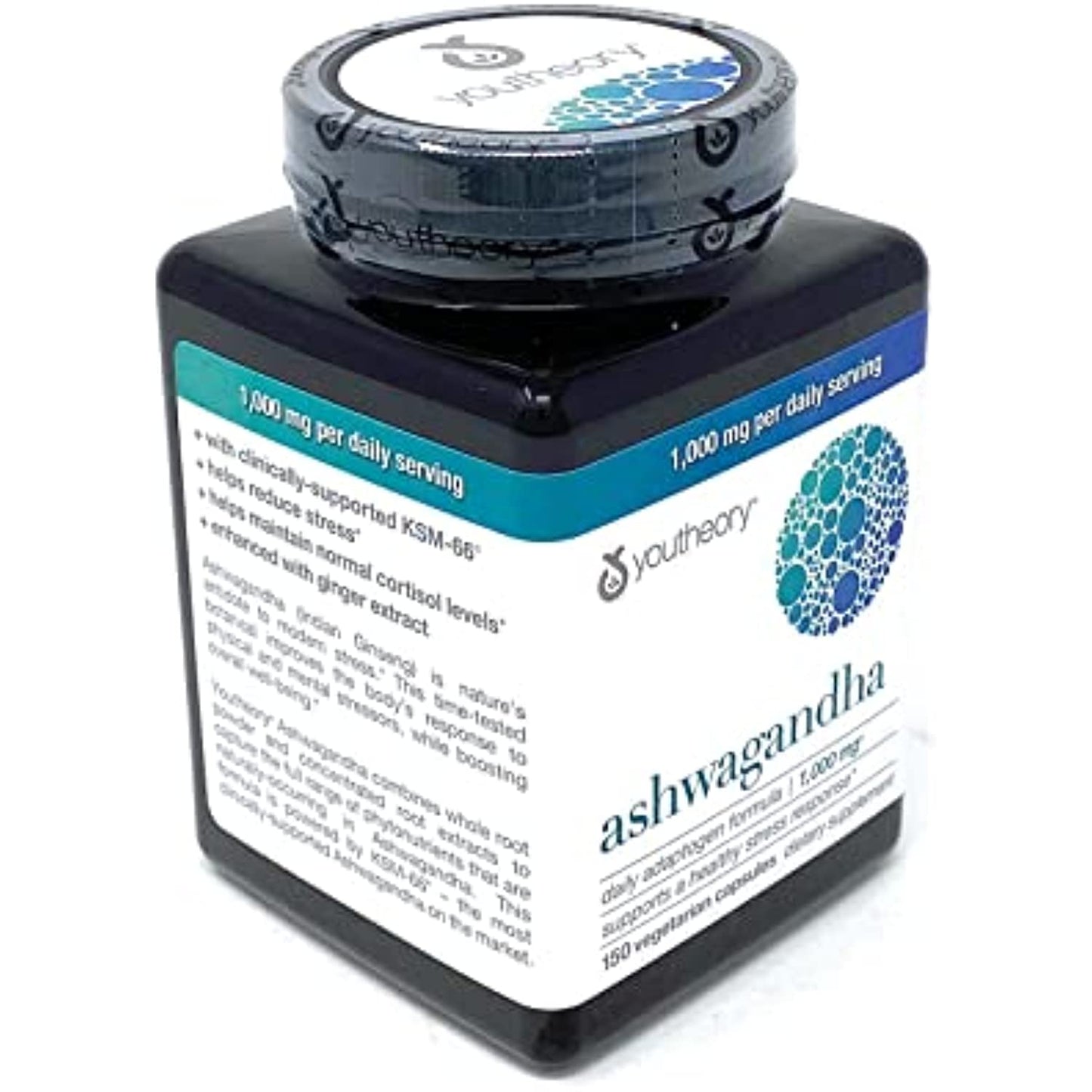 Youtheory Ashwagandha Vegetarian Capsules Net Wt 150 Count