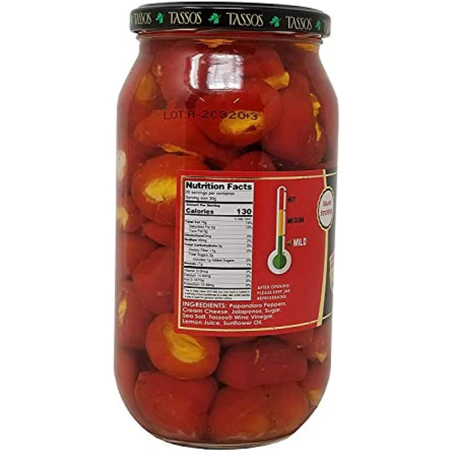 Tassos Papandoro Peppers Stuffed with Cream Cheese & Jalapeno 34.24 OZ