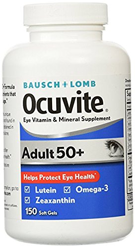 Bausch & Lomb Ocuvite Adult 50+ Eye Vitamin & Mineral Supplement - 2 Bottles, 150 Softgels Each