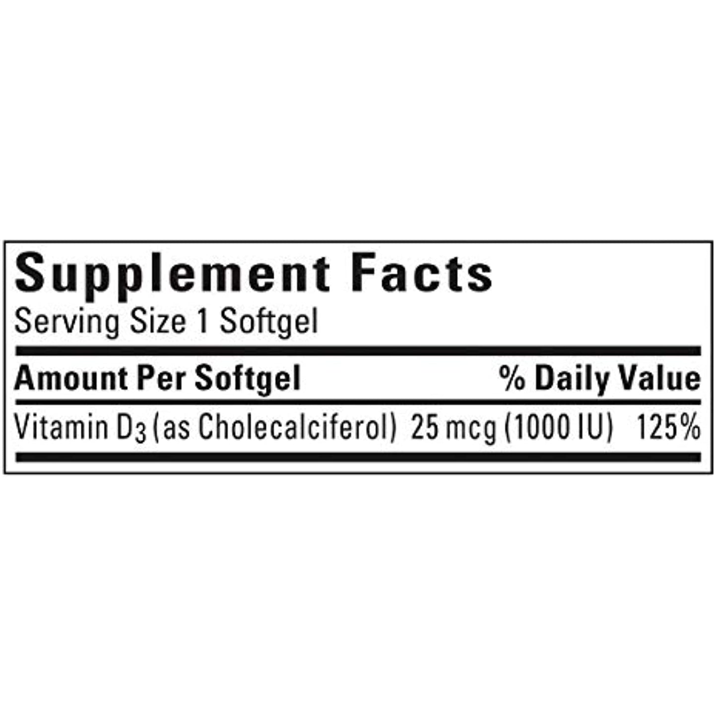 Nature Made Vitamin D3 25 mcg, 650 Softgels