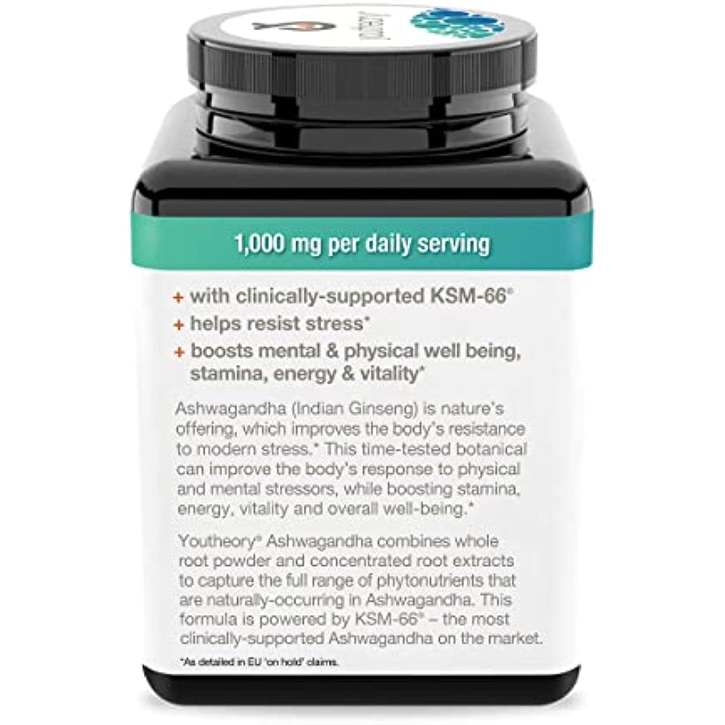 Youtheory Ashwagandha Vegetarian Capsules Net Wt 150 Count