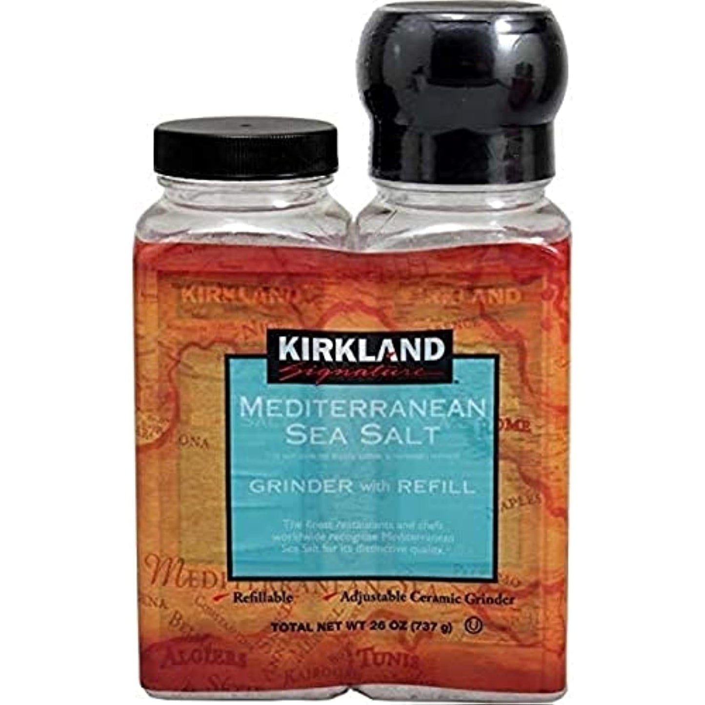 Kirkland Signature Mediterranean Sea Salt with Grinder - 2 Pack (13 oz)
