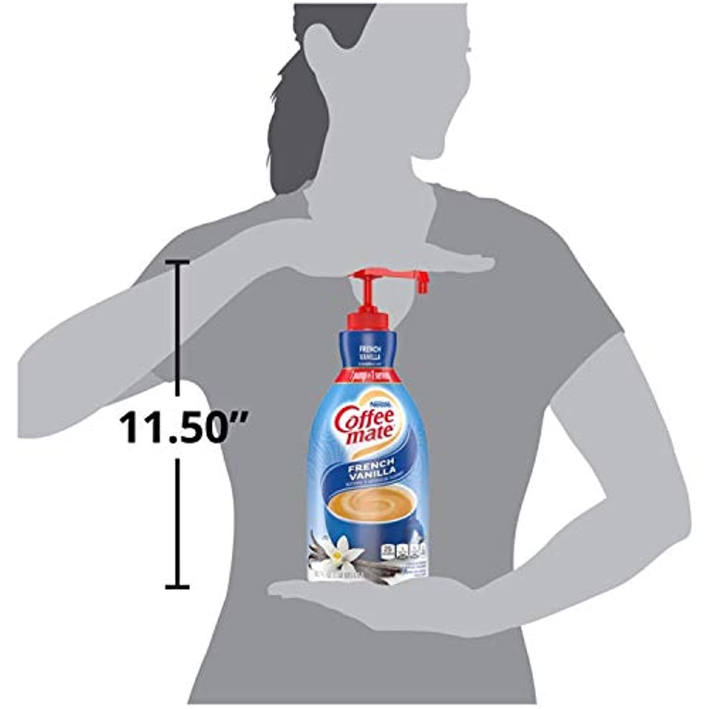 Nestle Coffee mate Coffee Creamer, French Vanilla, Concentrated Liquid Pump Bottle, Non Dairy, No Refrigeration, 50.7 Fl. Oz (Pack of 2)