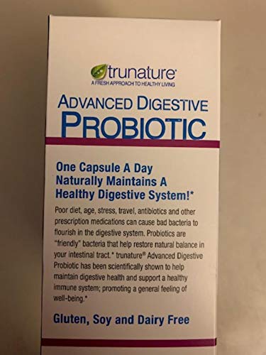 Trunature Digestive Probiotic Capsules, 100 Count ( 2 Pack )