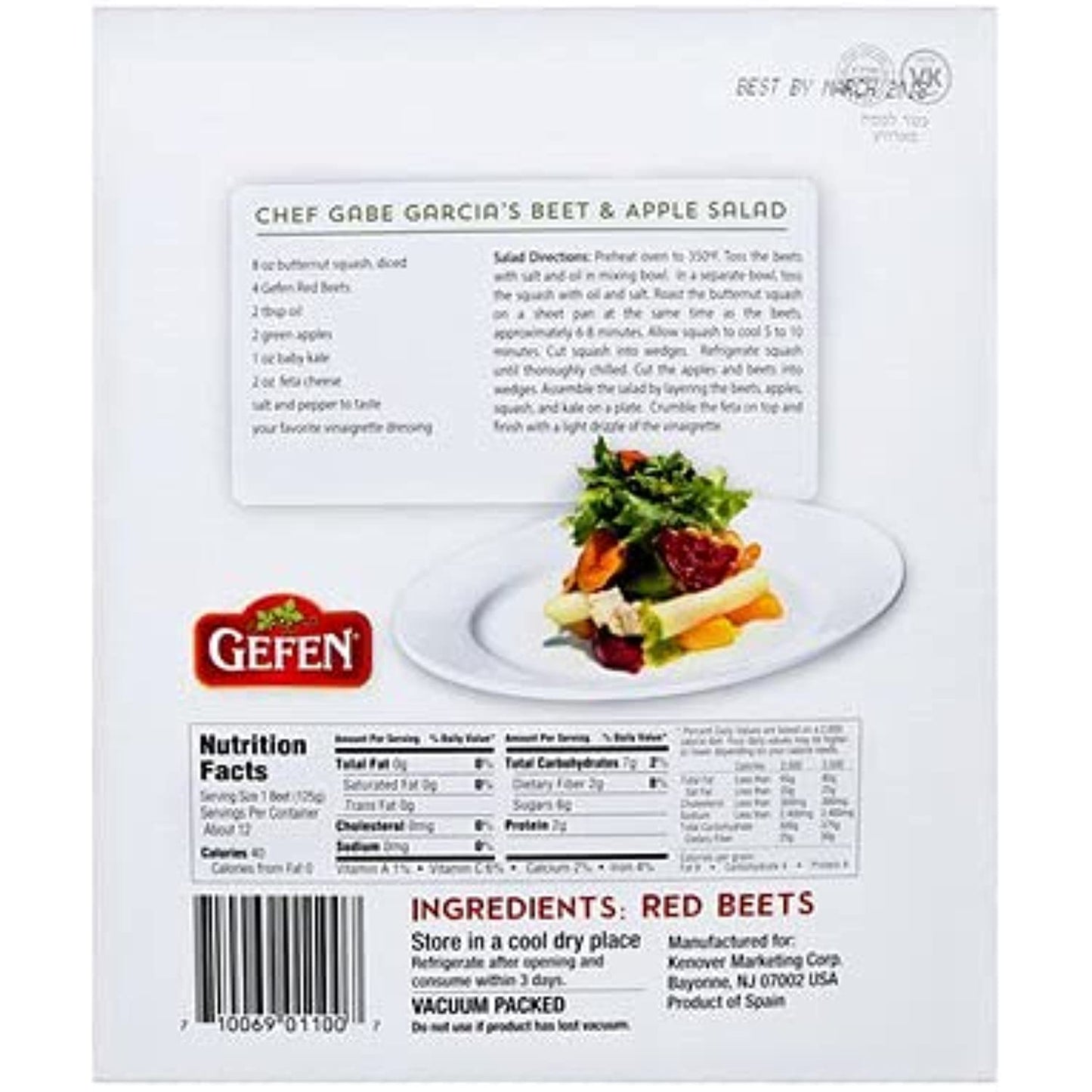 Organic Red Beets, Whole, Peeled & Cooked, 3 pack 17.6 oz (3.3 lbs) Salad Ready