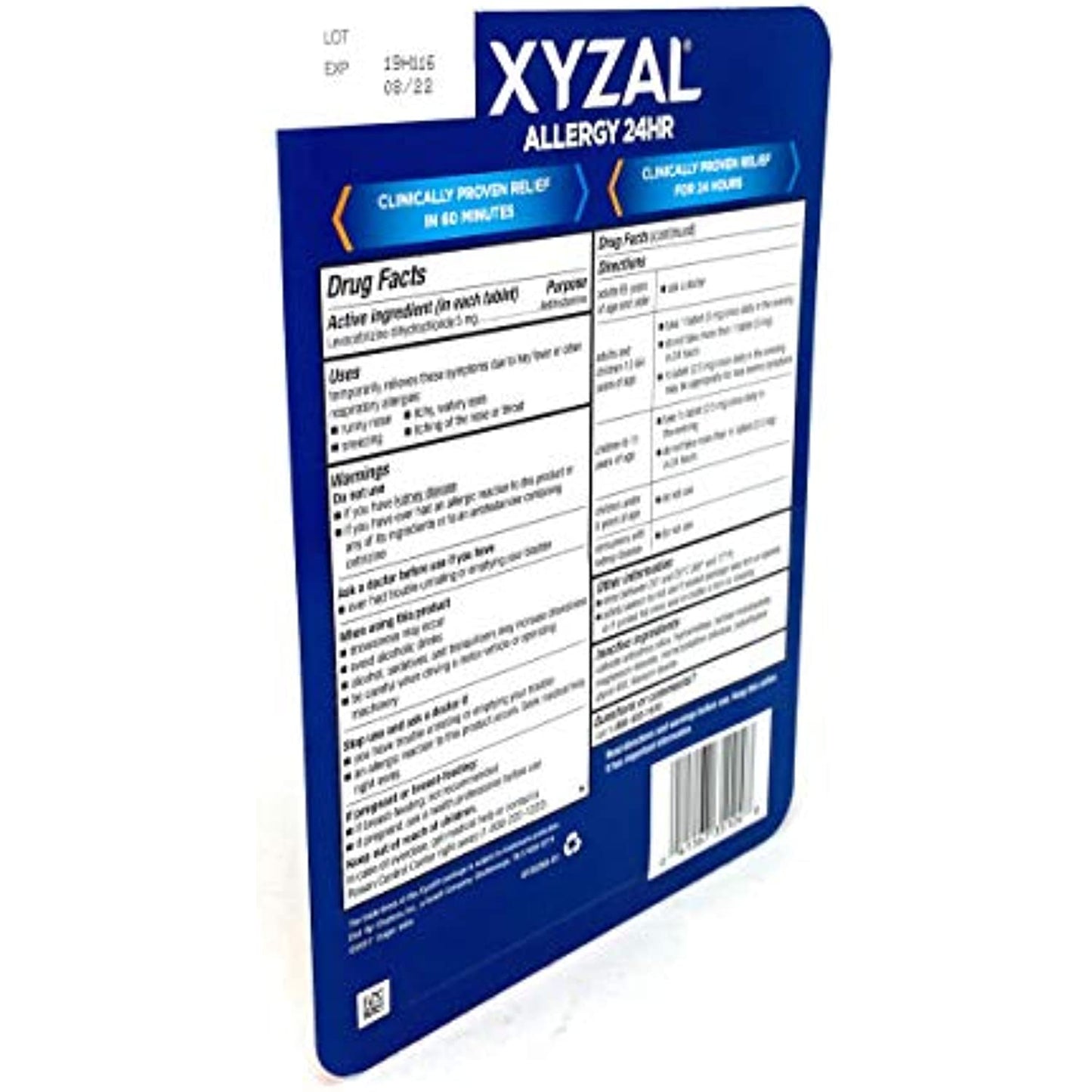 Xyzal Allergy 24 Hour Antihistamine 5mg, 110 Tablets