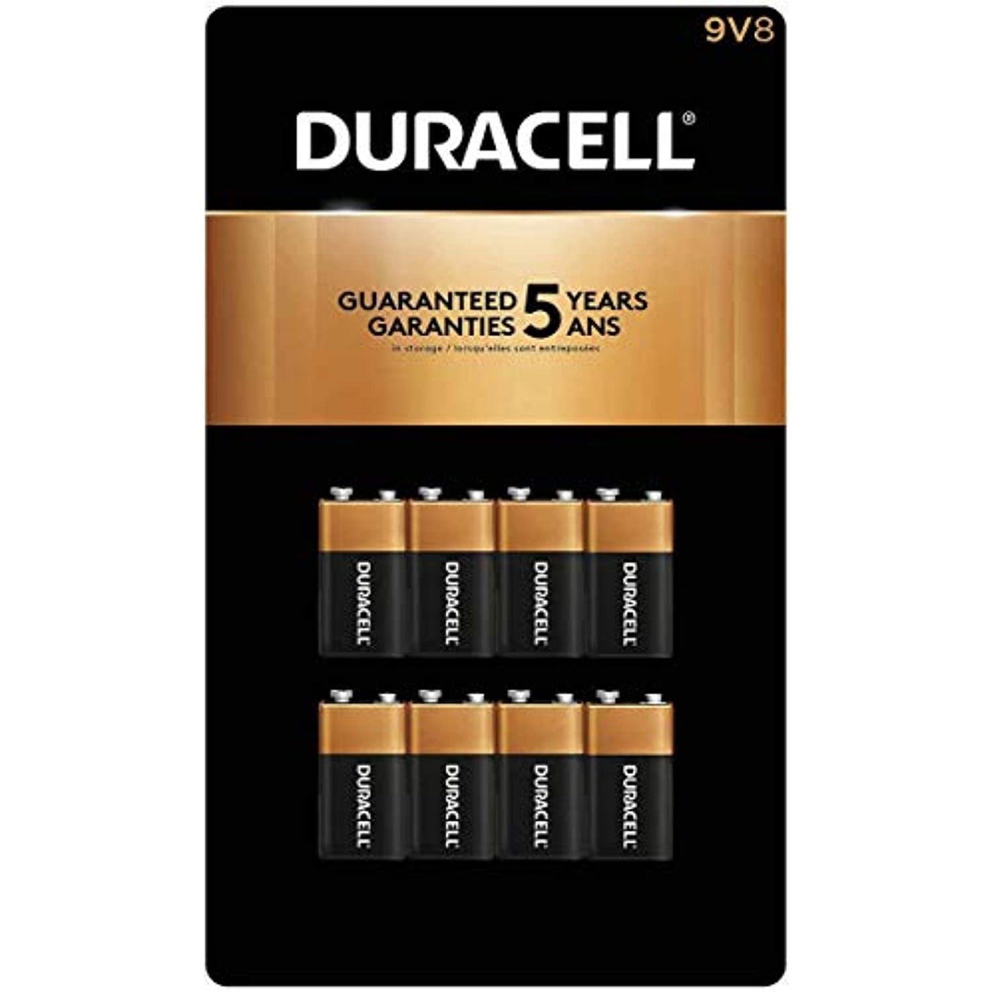 Duracell - CopperTop 9V Alkaline Batteries - Long Lasting, All-Purpose 9 Volt Battery for Household and Business - 8 Count