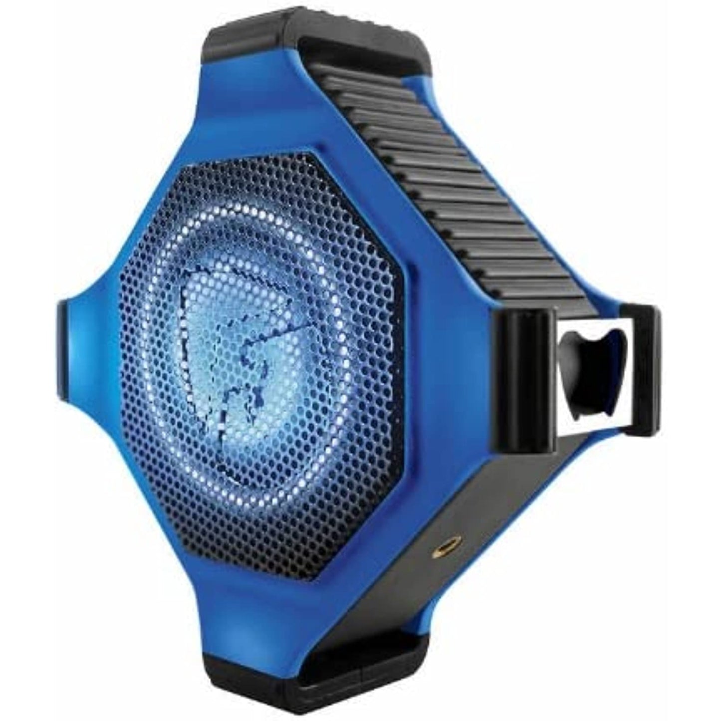 ECOXGEAR EcoEdge Plus GDI-EXEGPL402 Rugged Waterproof Floating Portable Bluetooth Wireless 20 Watt Smart Speaker with Bottle Opener and LED Party Lights (Blue)