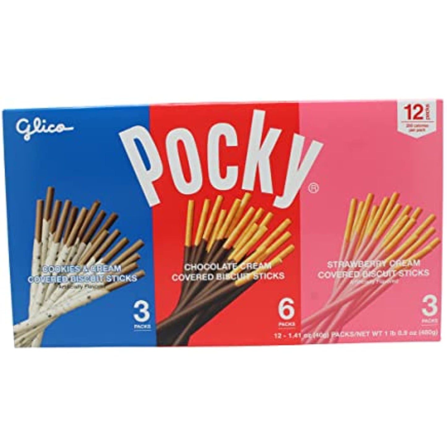 Pocky Chocolate Biscuit Sticks 3 Variety Pack (12 Count, 1.06 LBS)