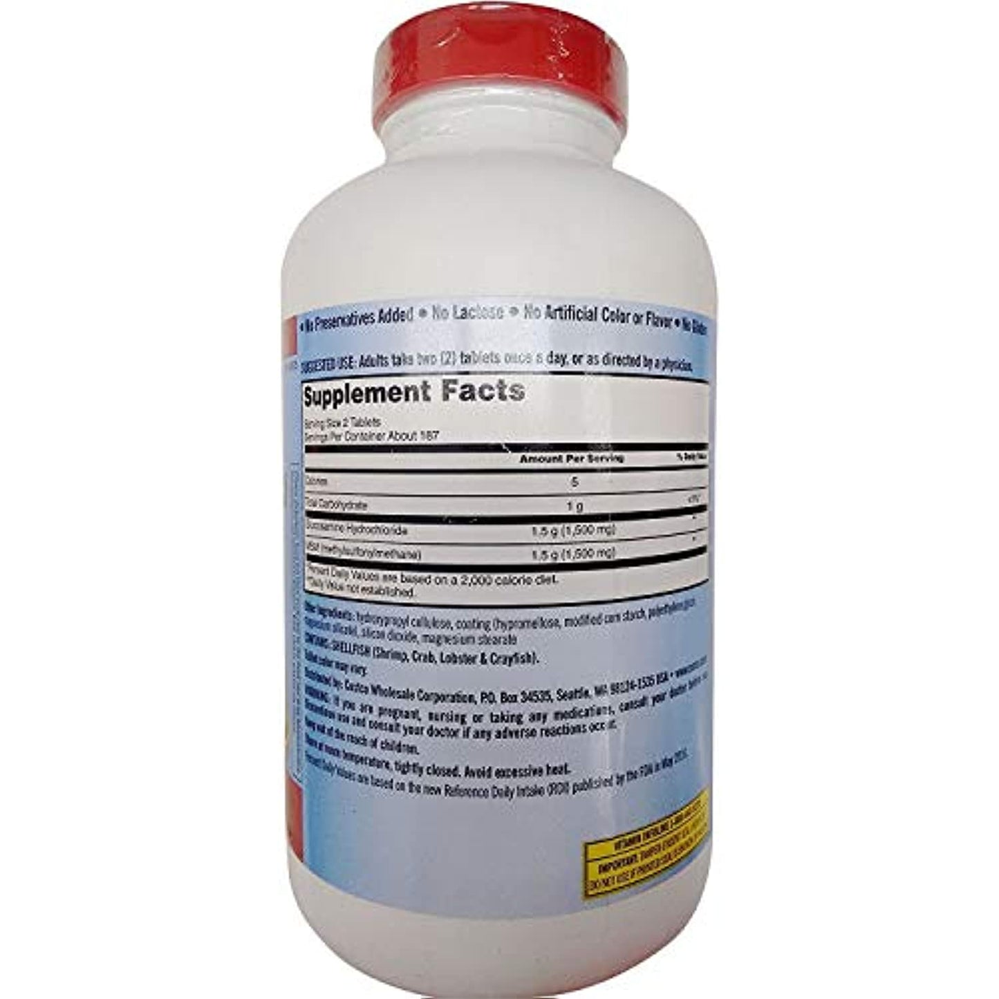 Kirkland Signature Glucosamine HCI (Pack of 2) Extra Strength with MSM (375 Count X 2)