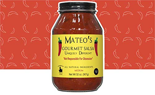 Mateo�s Gourmet Salsa - Medium Hot Spicy Salsa Dip for Tortillas, Tacos, Nachos, Chips, Snacks, Salads - No Gluten, Made of Fresh Tomatoes & Jalapeno Peppers - Product of Frisco, Texas - 3-Pack 32oz