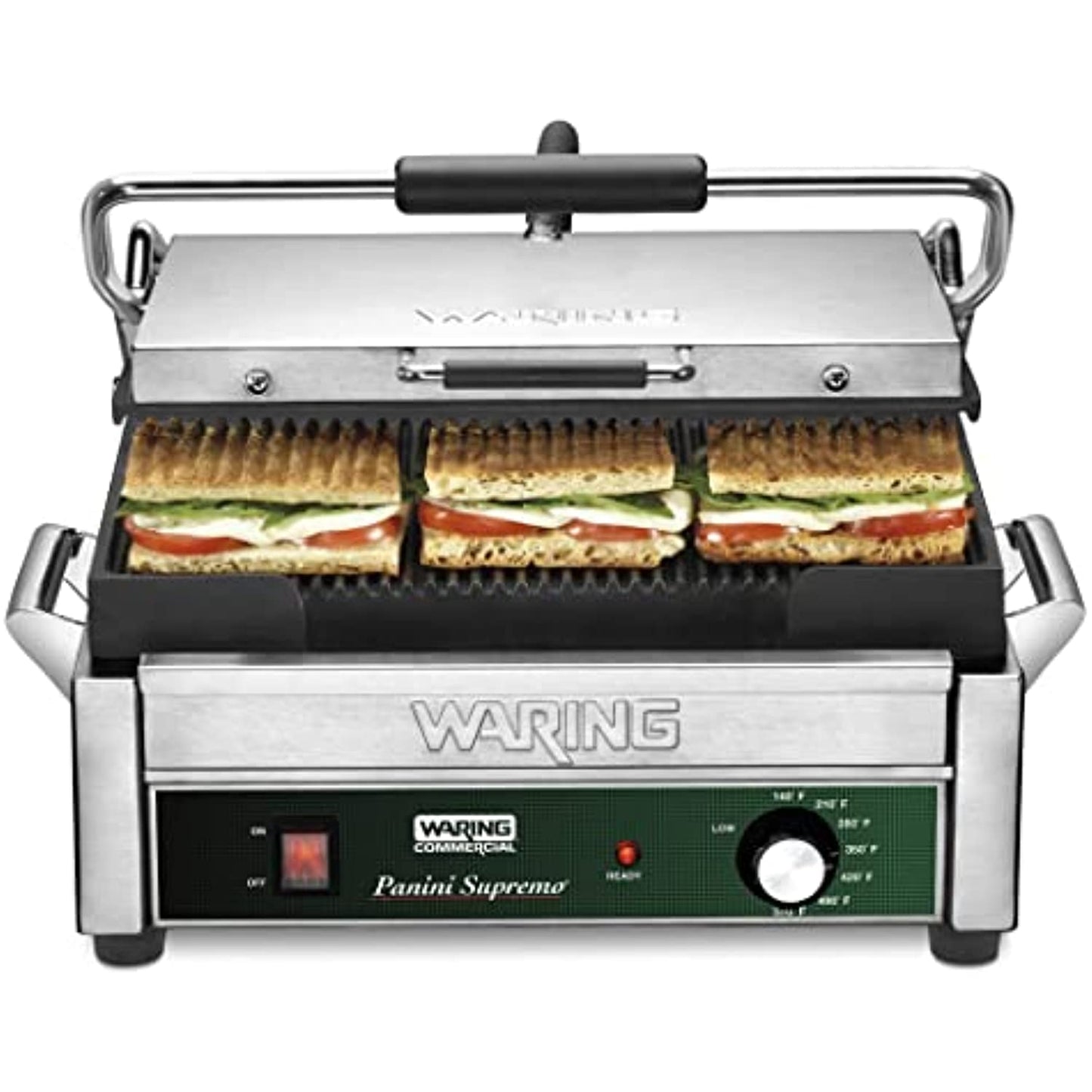 Waring Commercial WPG250 Panini Supremo� Large Panini Grill, Pancake drip Crepe Batter PANINI, 120V, 5-15 Phase Plug