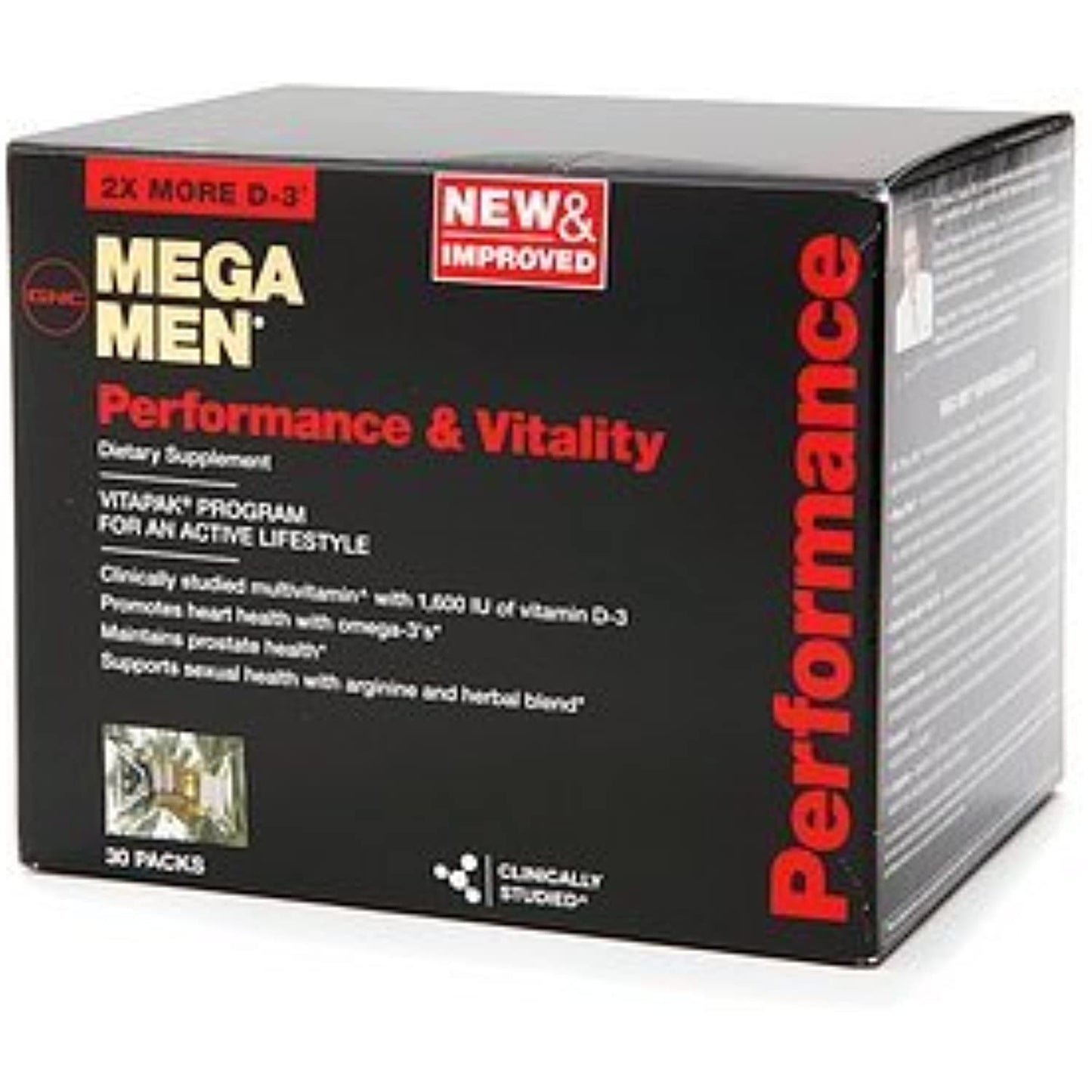 GNC Men's Mega Men Performance & Vitality Vitapak, Packs 30 ea