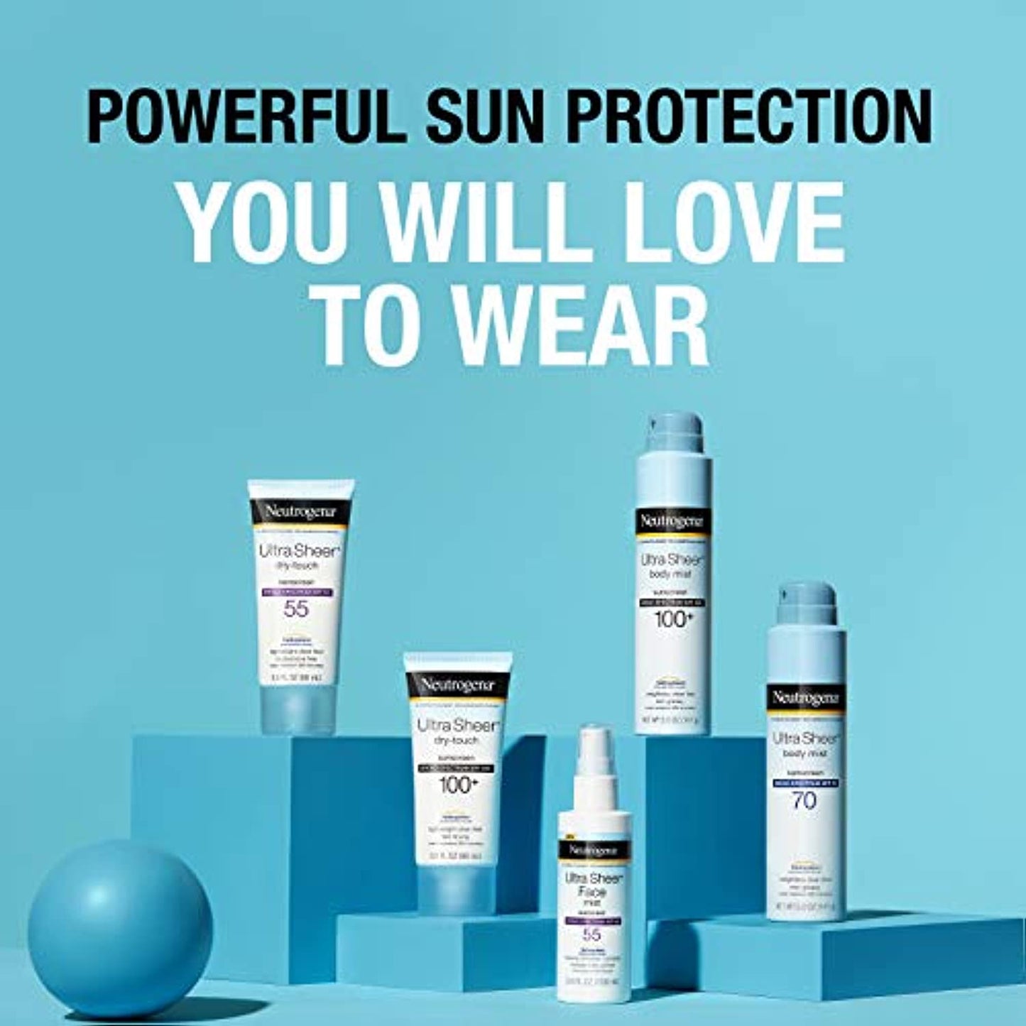 Neutrogena Ultra Sheer Body Mist Sunscreen Spray Broad Spectrum SPF 70, Lightweight, Non-Greasy & Water Resistant, Oil-Free & Non-Comedogenic UVA/UVB Sunscreen Mist, 5 oz (Pack of 3)