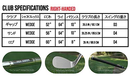Kirkland Signature Unisex's Kirkland 3 Piece Golf Wedge Set Right Handed Sports Clubs, 116.33 x 23.62 x 7.37 cm