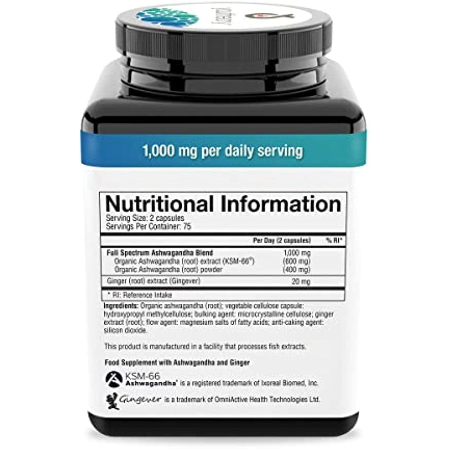 Youtheory Ashwagandha Vegetarian Capsules Net Wt 150 Count