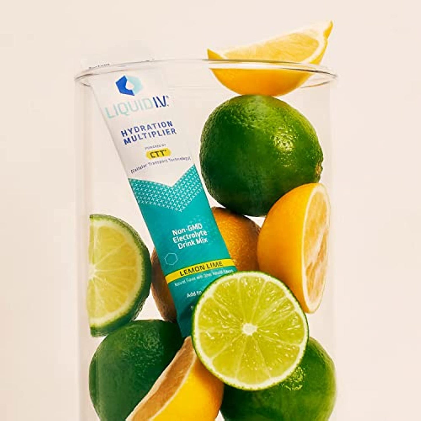 Liquid I.V. Hydration Multiplier - Lemon Lime - Hydration Powder Packets | Electrolyte Drink Mix | Easy Open Single-Serving Stick | Non-GMO | 96 Sticks