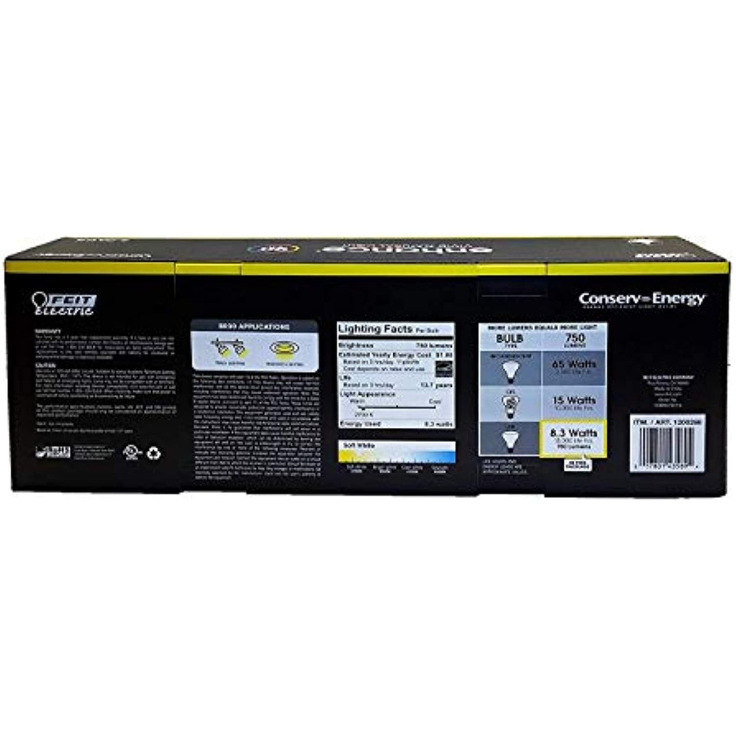 Feit Electric Dimmable Led BR 30 Flood 65W Soft White, 6 Count