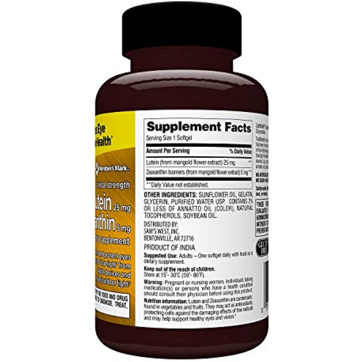 MM Lutein & Zeaxanthin 25MG,150 ct.