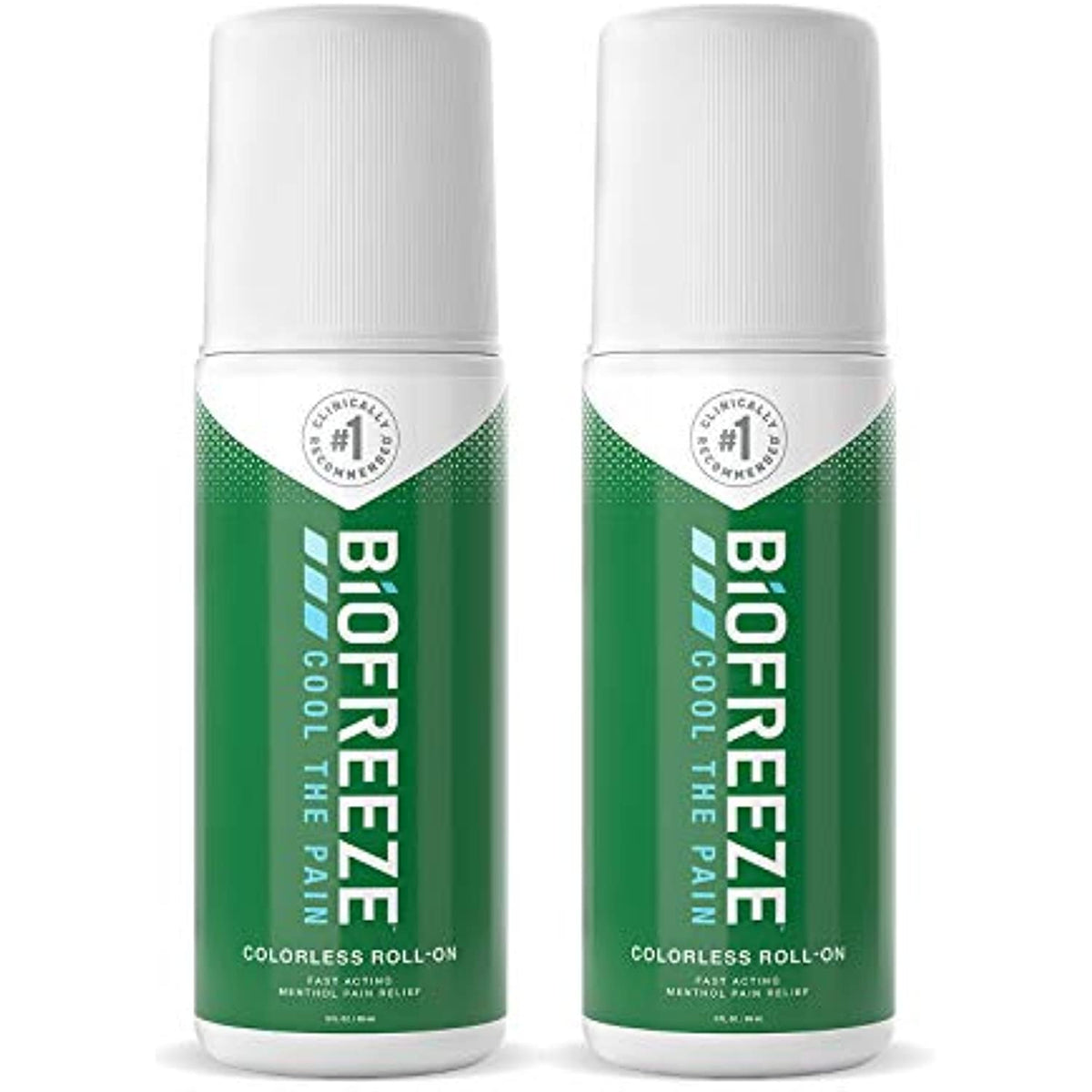 Biofreeze Roll-On Pain-Relieving Gel 3 FL OZ, Colorless (Pack Of 2) Topical Pain Reliever For Muscles And Joints From Arthritis, Backache, Strains, Bruises, & Sprains (Package May Vary)