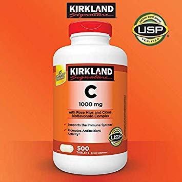 Kirkland Signature Vitamin C w/Rose Hips 500 Tablets
