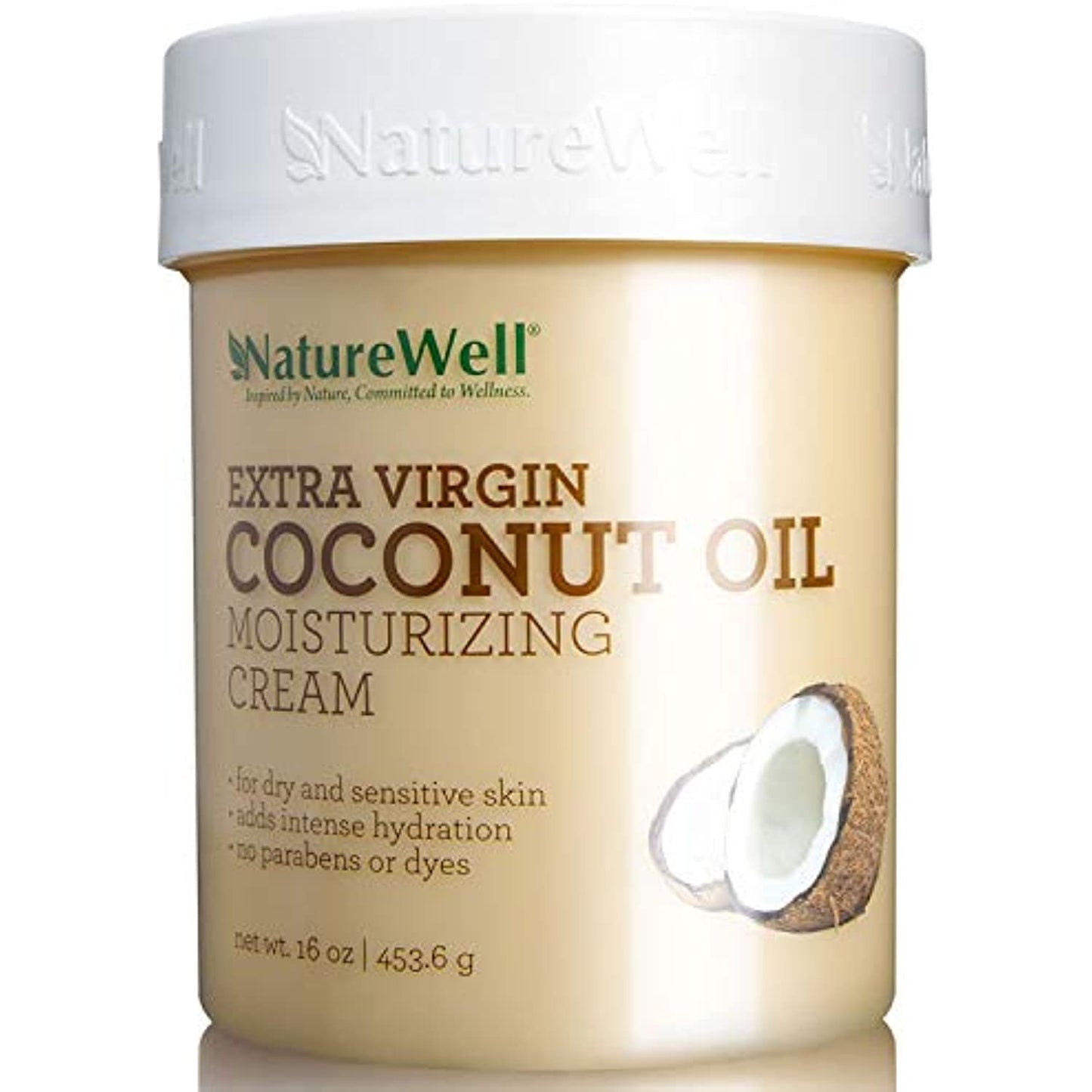 Naturewell Extra Virgin Coconut Oil Moisturizing Cream, 16oz (Pack of 2)