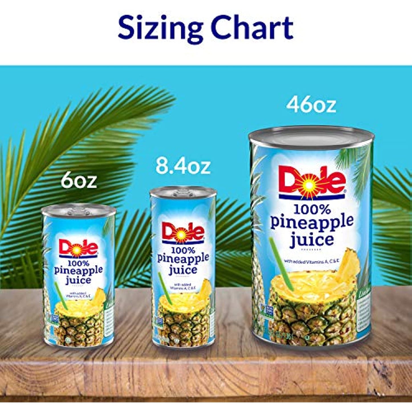Dole 100% Pineapple Juice, 100% Fruit Juice with Added Vitamin C, 8.4 Fl Oz Cans, 24 Total Cans