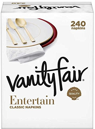 Vanity Fair Impressions Dinner Napkins, 3-ply White, 240-pack