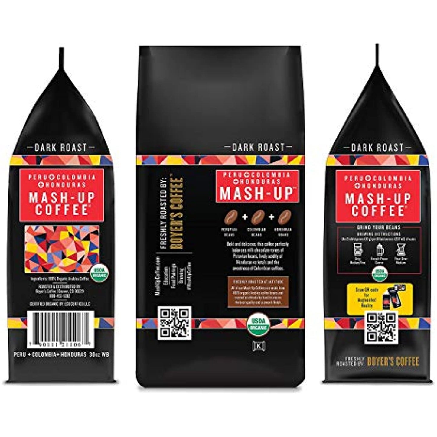 Boyer's Coffee Mash-Up Organic Whole Bean Coffee, Dark Roast (30 Oz.)