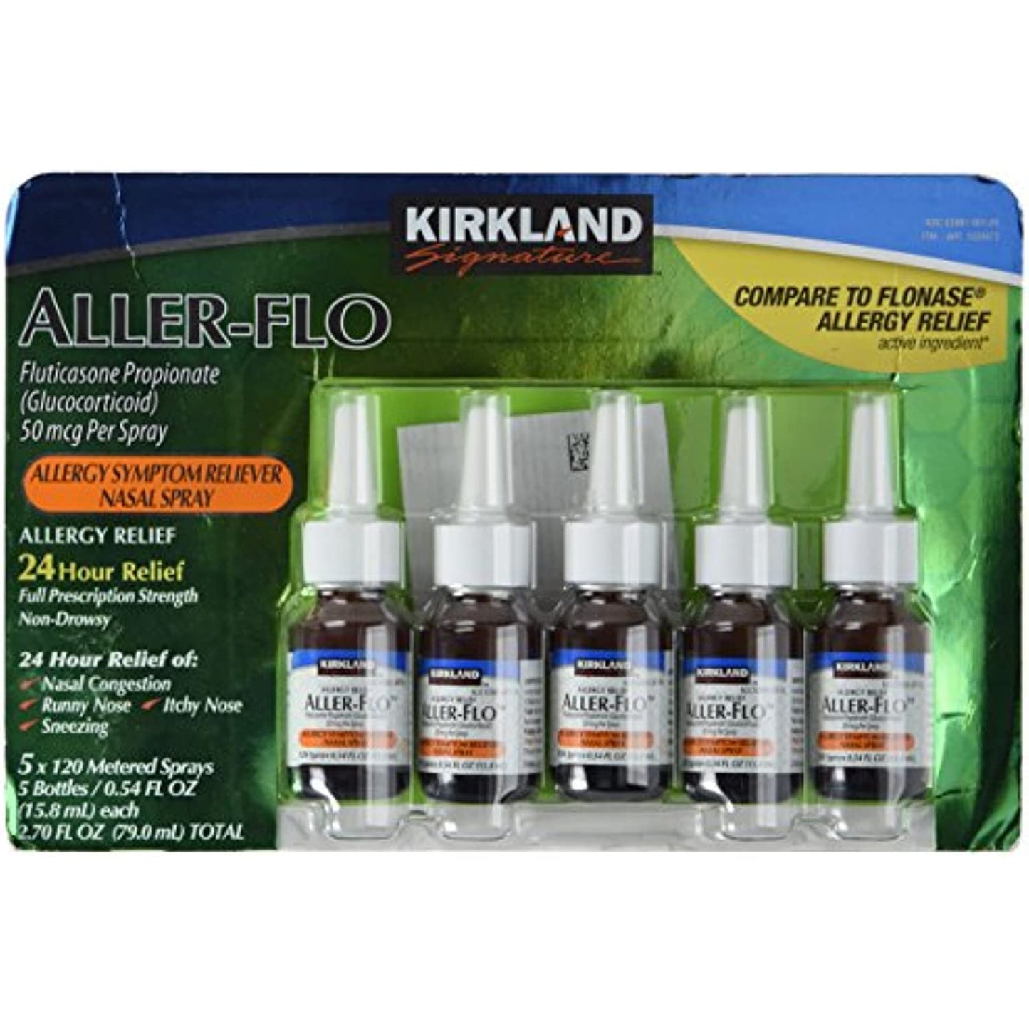 KIRKLAND SIGNATURE Kirkland Aller-Flo Fluticasone Propionate (Glucorticoid), 0.54 Fl Oz (Pack of 5)