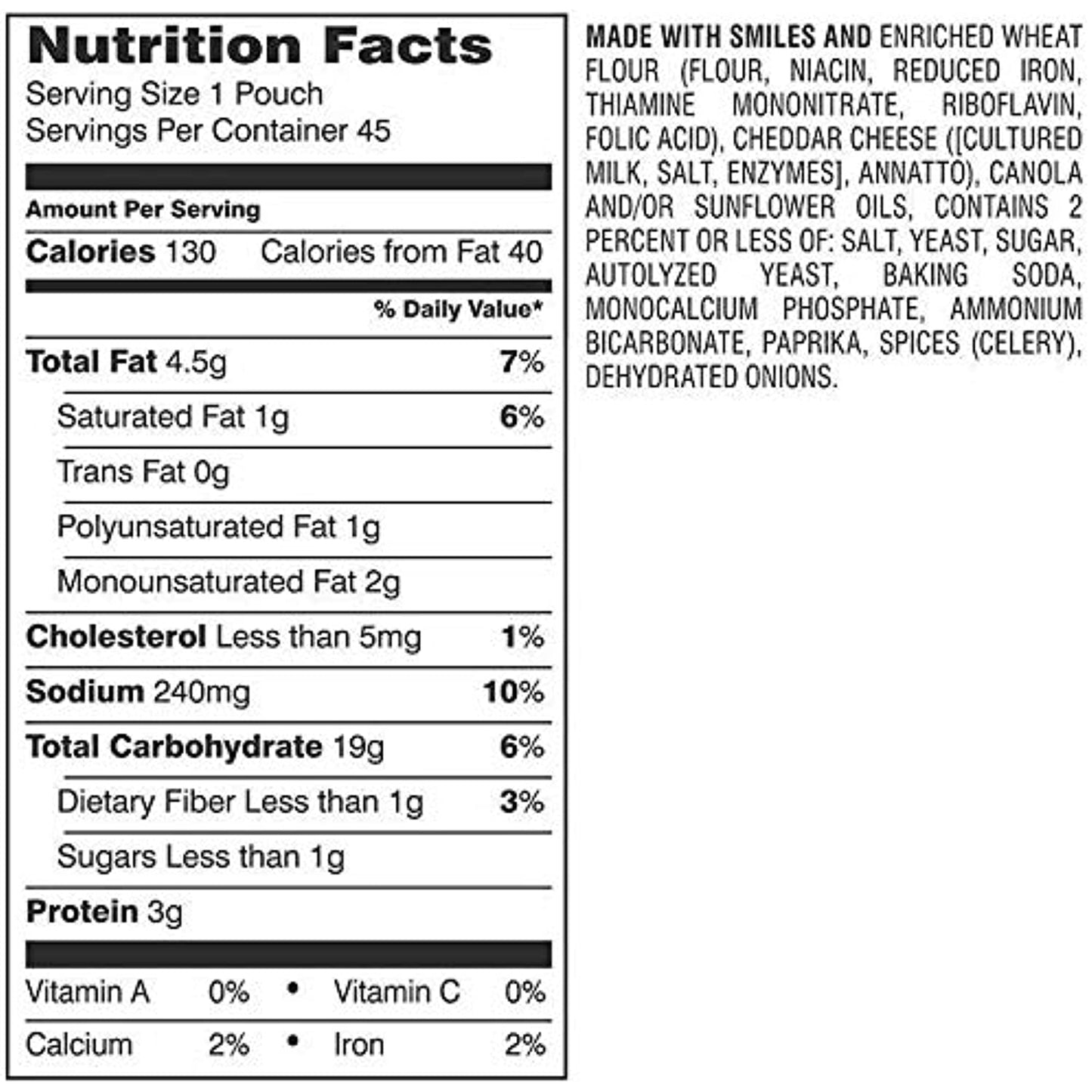Pepperidge Farm Goldfish Crackers, Cheddar, 1 oz, 45-count