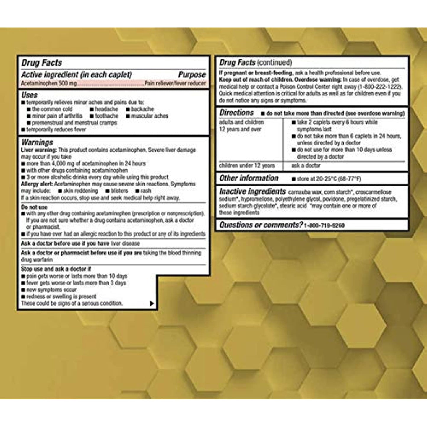 Kirkland Signature Extra Strength Acetaminophen 500MG Caplets (1000 Count)