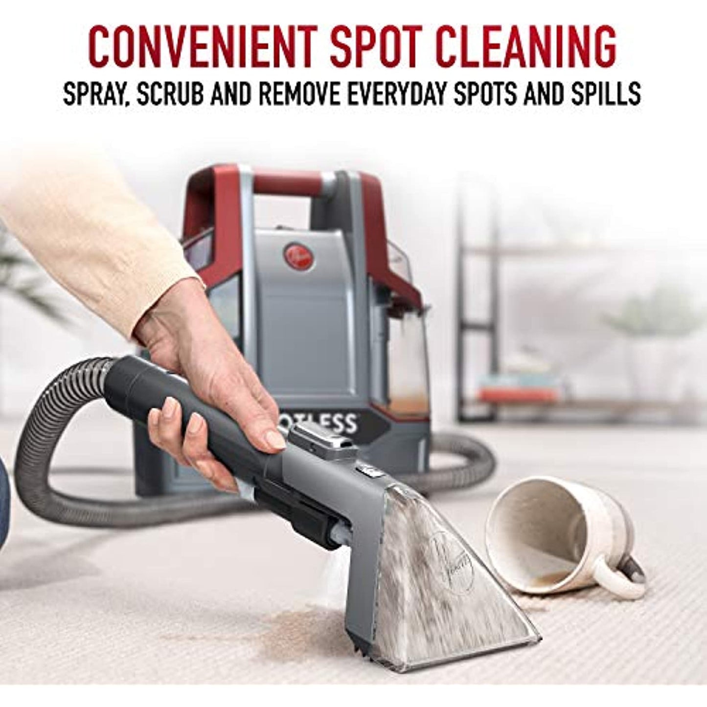 Hoover Spotless Portable Carpet & Upholstery Spot Cleaner, FH11300PC, Red