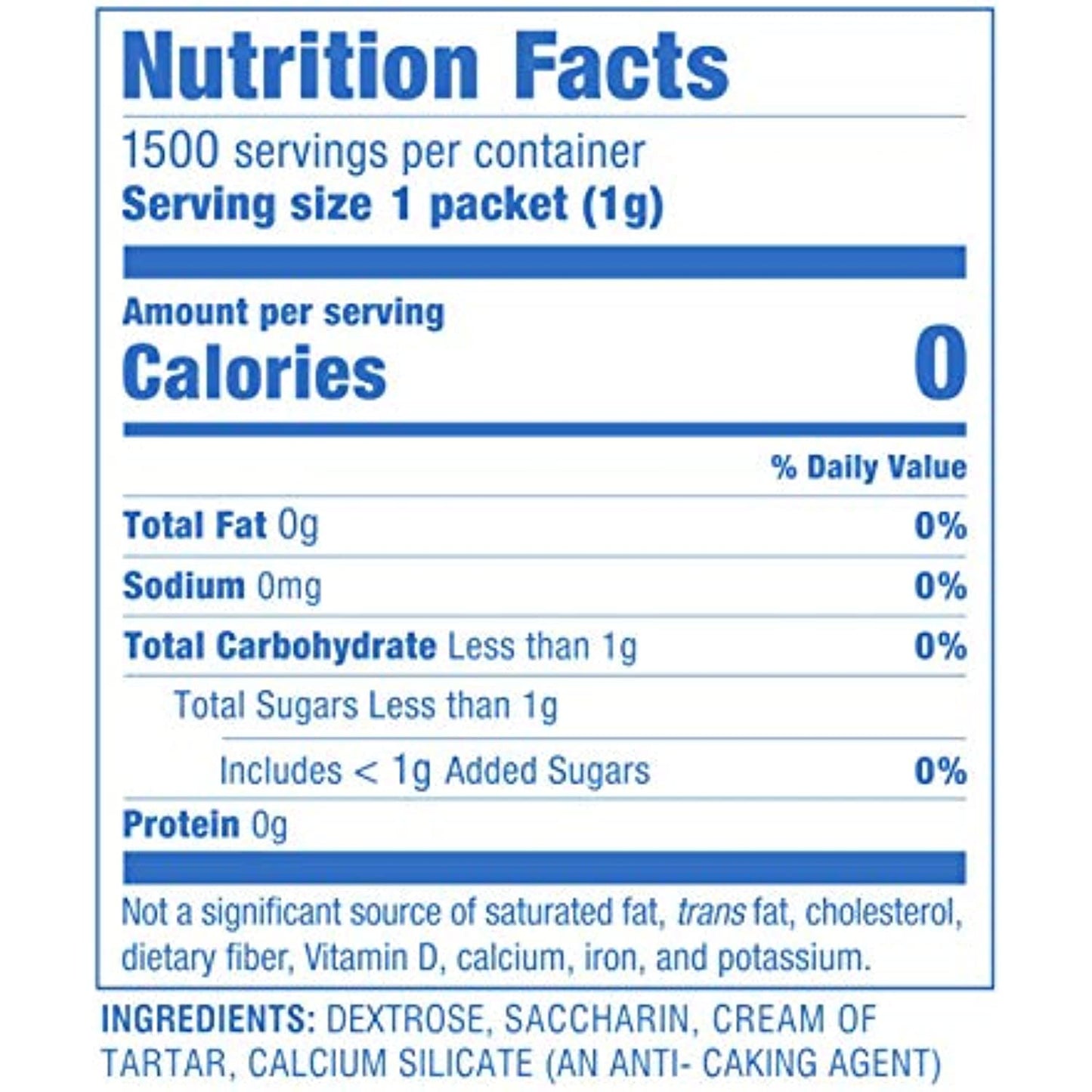 Sweet & Low sugar substitute (Case of 1500)