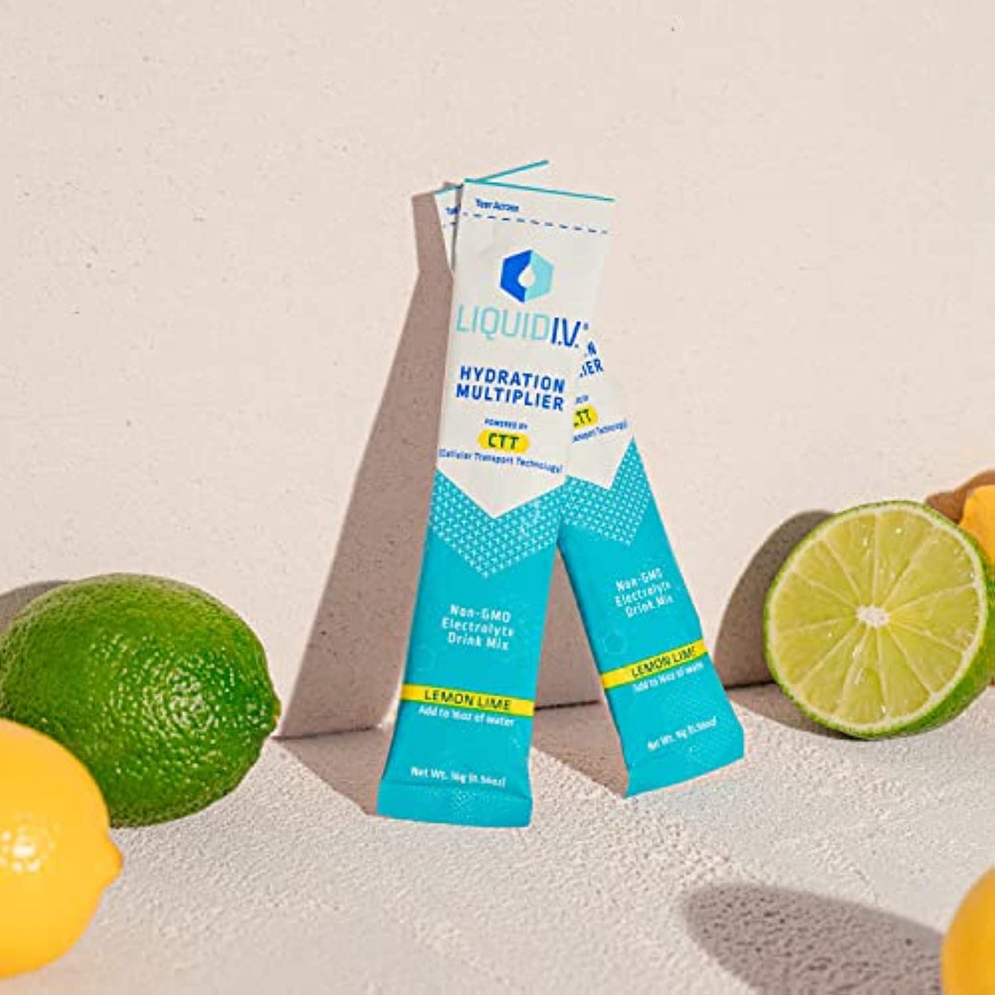 Liquid I.V. Hydration Multiplier - Lemon Lime - Hydration Powder Packets | Electrolyte Drink Mix | Easy Open Single-Serving Stick | Non-GMO | 96 Sticks