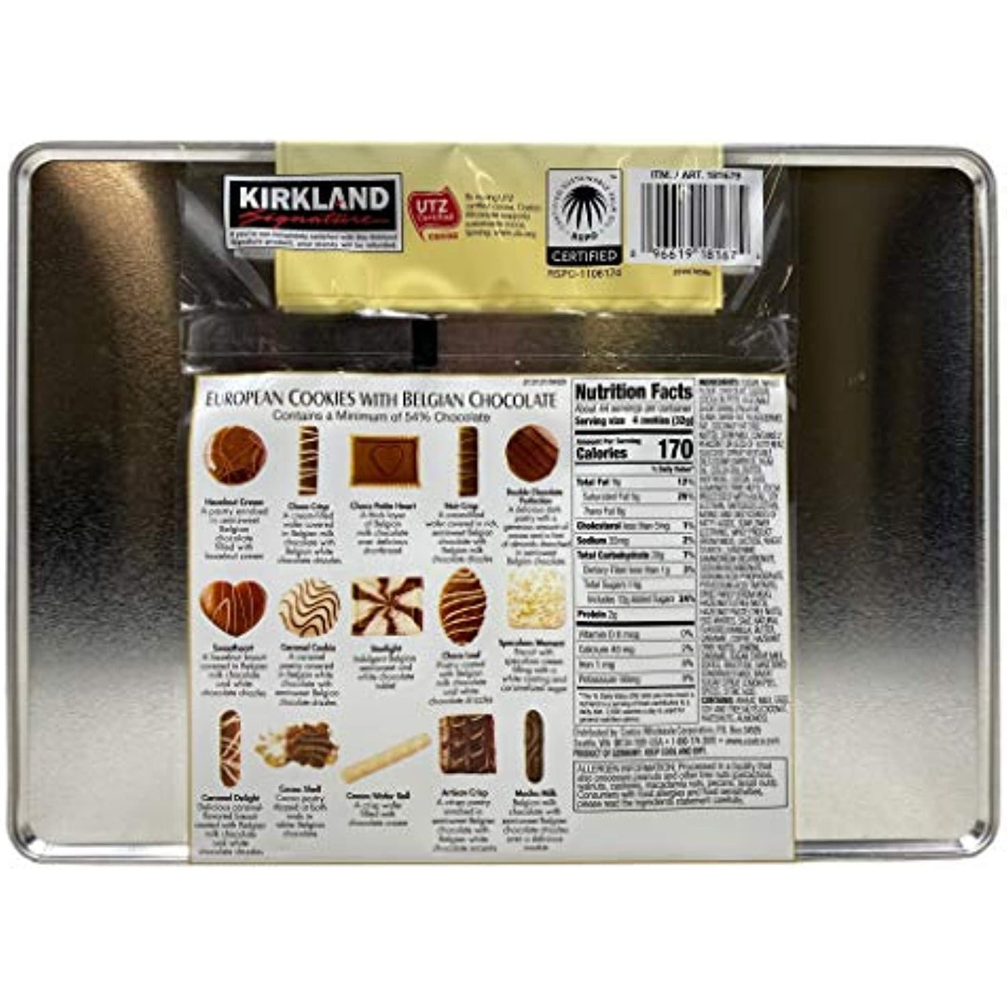 European Cookies Kirkland Signature with Belgian, Chocolate, 49.4 Oz