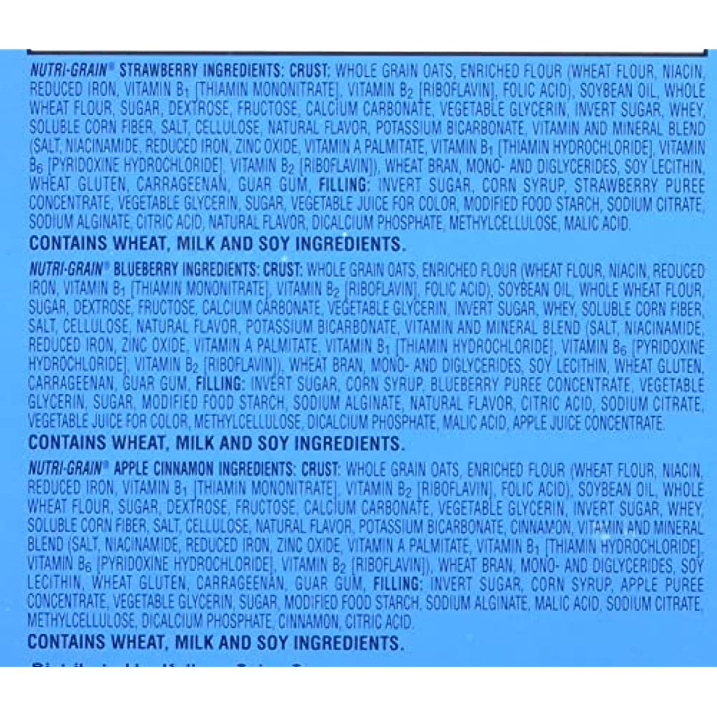 Cereal Bars Kellogg's Nutri-Grain Breakfast Bars, Variety, Strawberry,Blueberry, 1.3 Oz, 64 Count