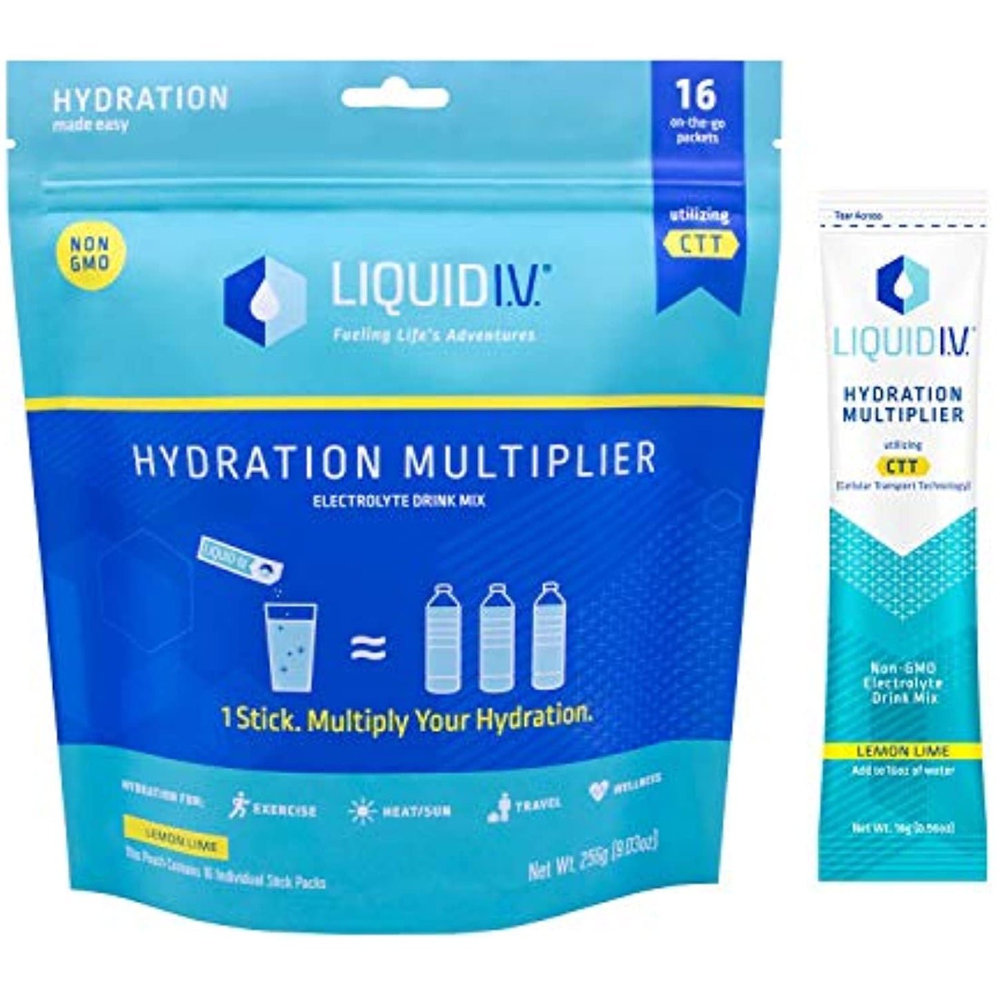 Liquid I.V. Hydration Lemon Lime Electrolyte Powder Drink Mix, 28 Count