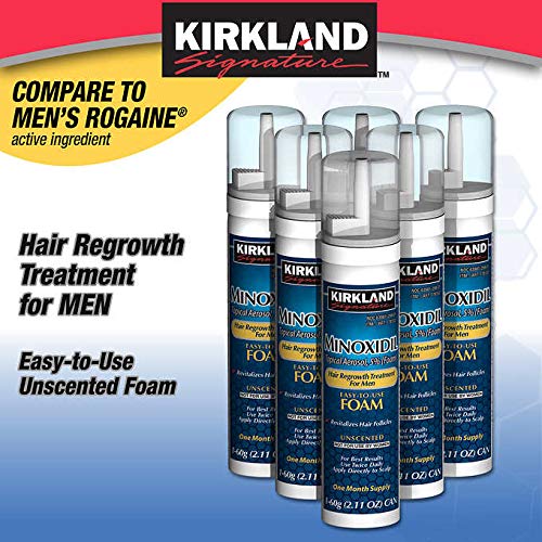 New Kirkland Signature Hair Regrowth Treatment Minoxidil Foam for Men; 6 Packs