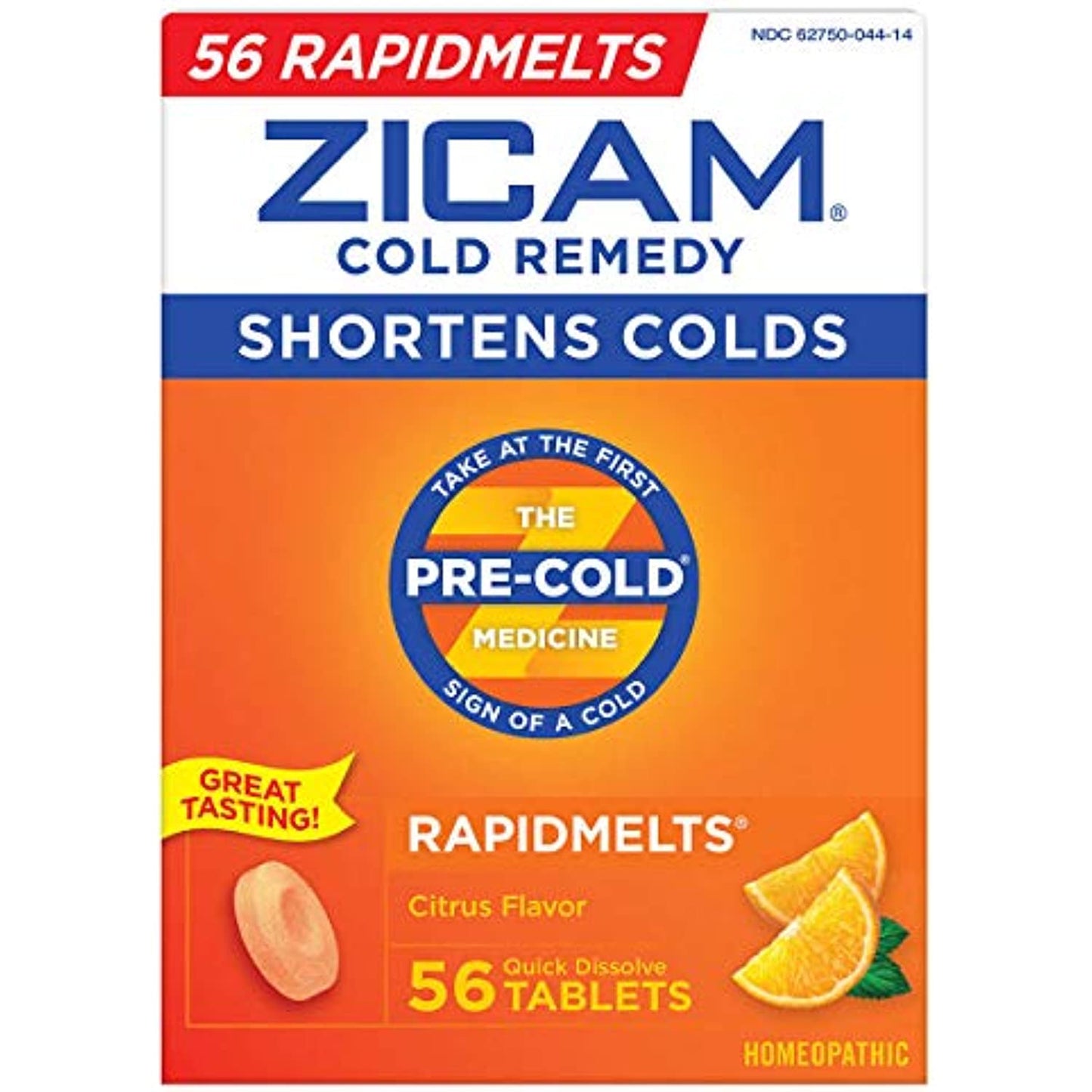 Zicam Cold Remedy RapidMelts Citrus Flavor Quick Dissolve Tablets, 56 Counts, Homeopathic Pre-Cold Medicine for Shortening Colds (Pack of 2) vnq!LEU