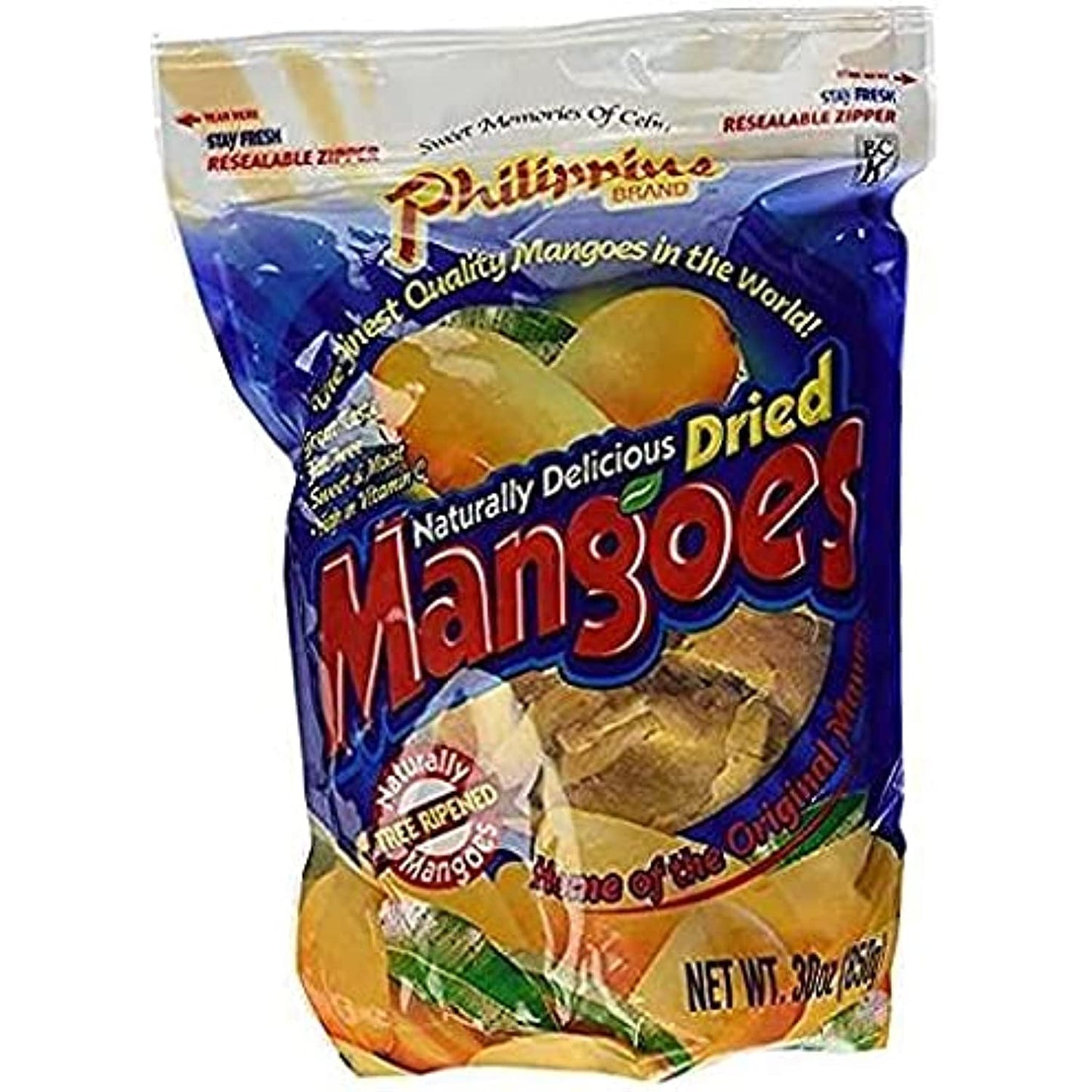 Phillippine Brand Naturally Delicious Dried Mangoes Tree Ripened Value Bag 30 Ounces