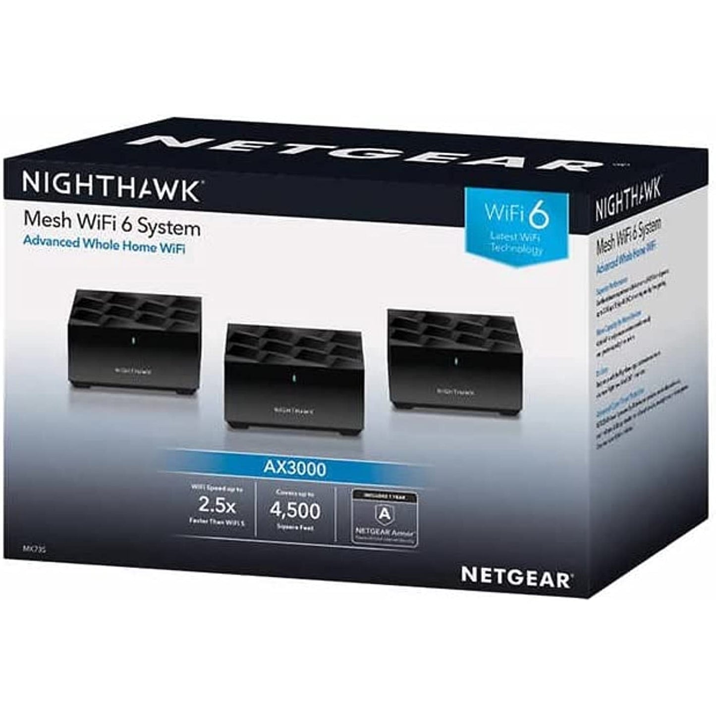Netgear Nighthawk AX3000 WiFi 6 Mesh System with One Year Advanced Internet Security Included