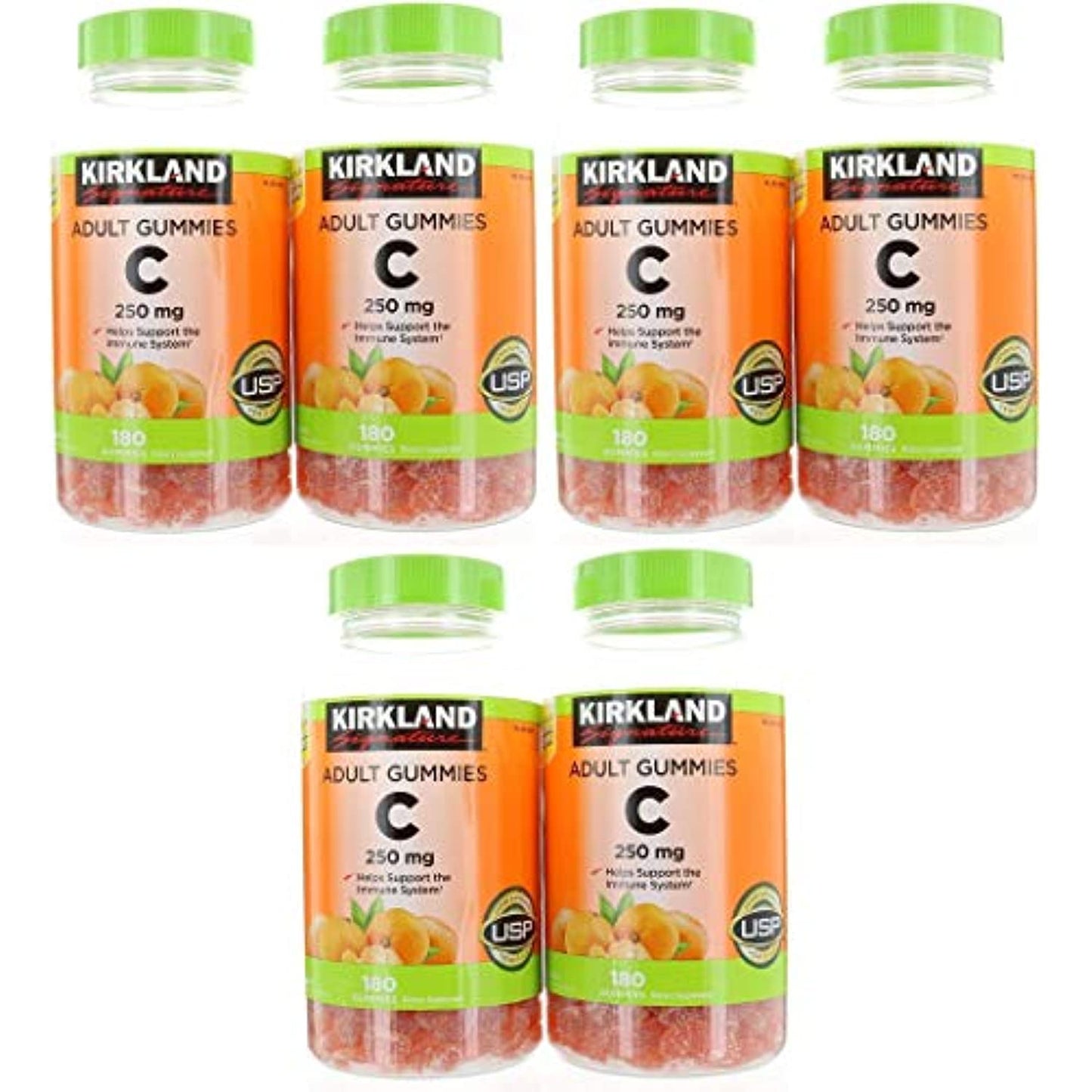 Kirkland Signature Vitamin C 250 mg, 360 Adult Gummies Pack of 3