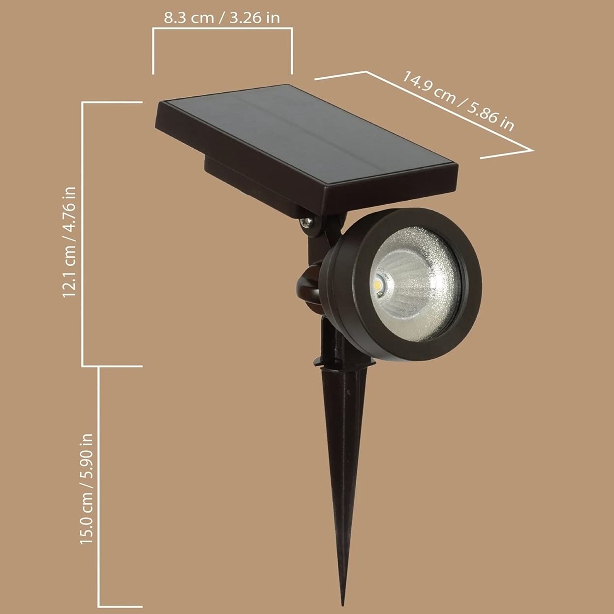 Member's Mark 2-Piece LED Solar Spot Lights, Oil-Rubbed Bronze