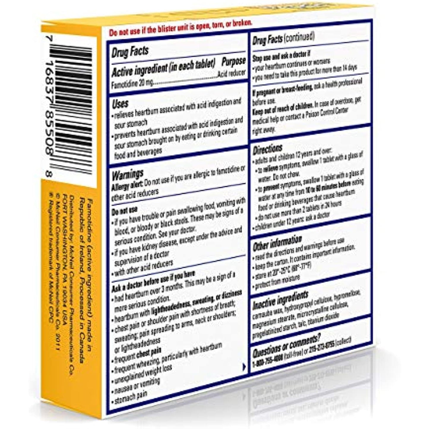 Pepcid AC Maximum Strength, 20 mg Famotidine for Heartburn Prevention & Relief, 8 Ct