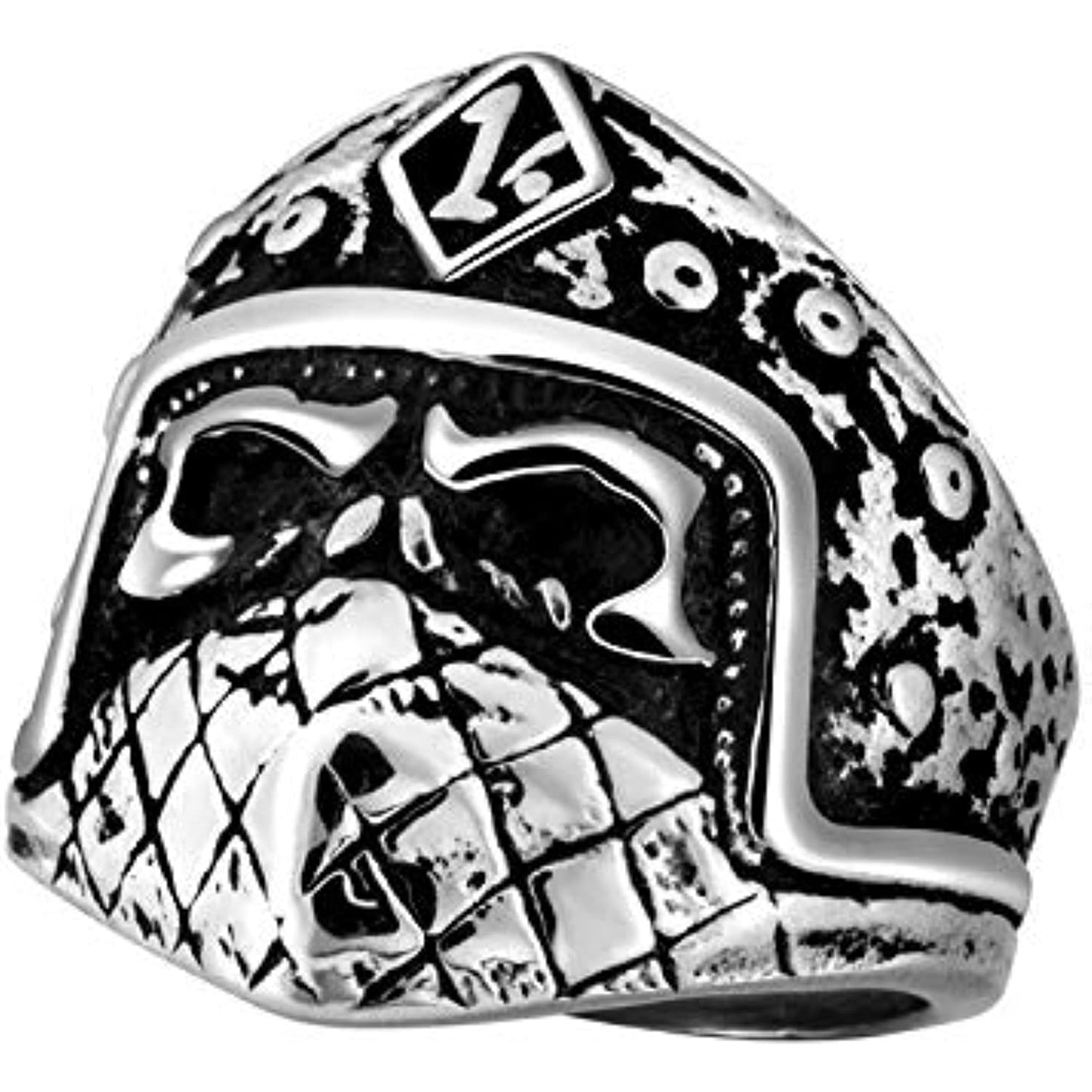 Men's Motorcycle Biker Rider Ring Harley FTW Cross %1 er side Outlaw Skull 7-14 Top Quality Ship from US no Tarnish no Green w/gift box (9)