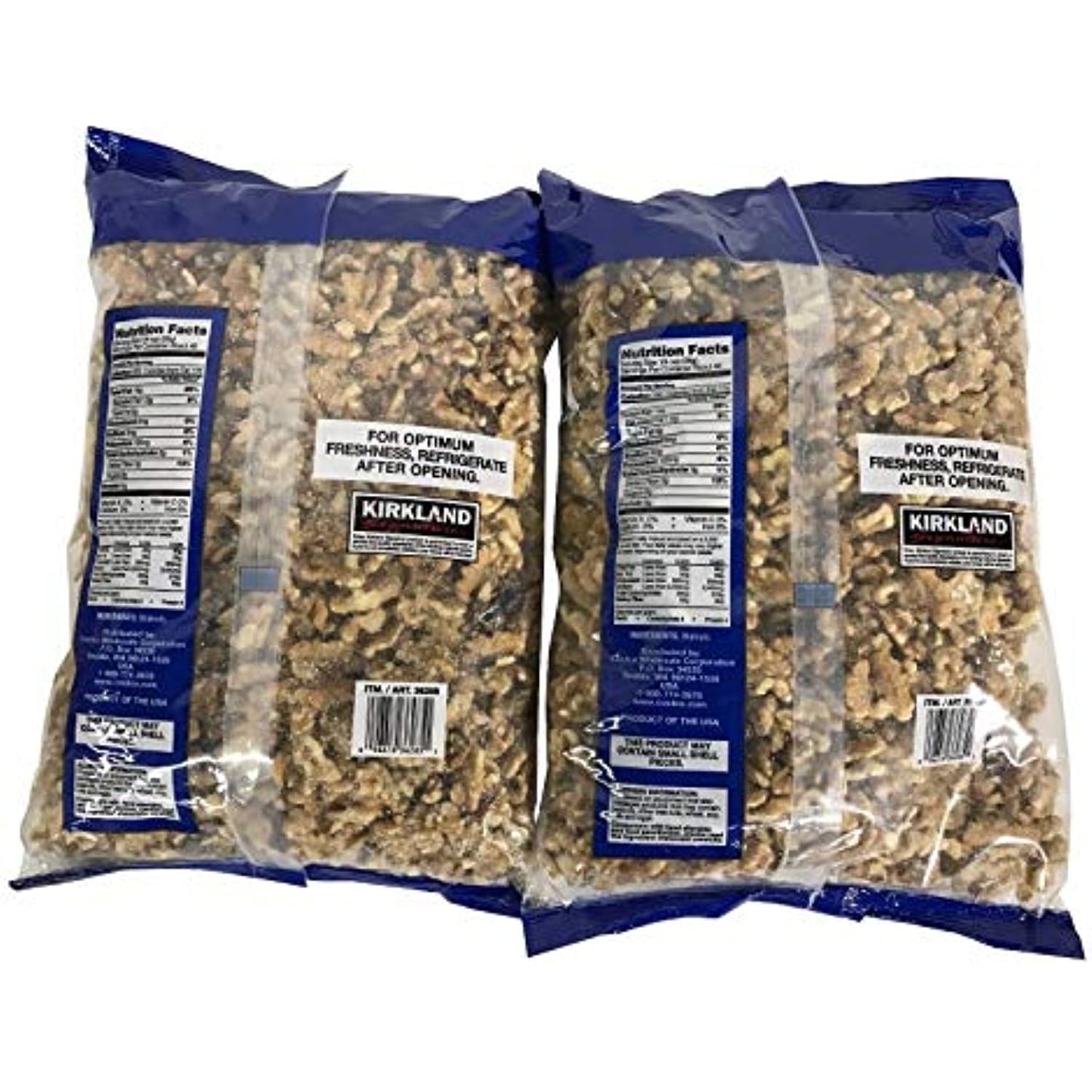 2 Pack Kirkland Signature Walnuts US #1 Quality (Two 48 OZ Packs) 6LB