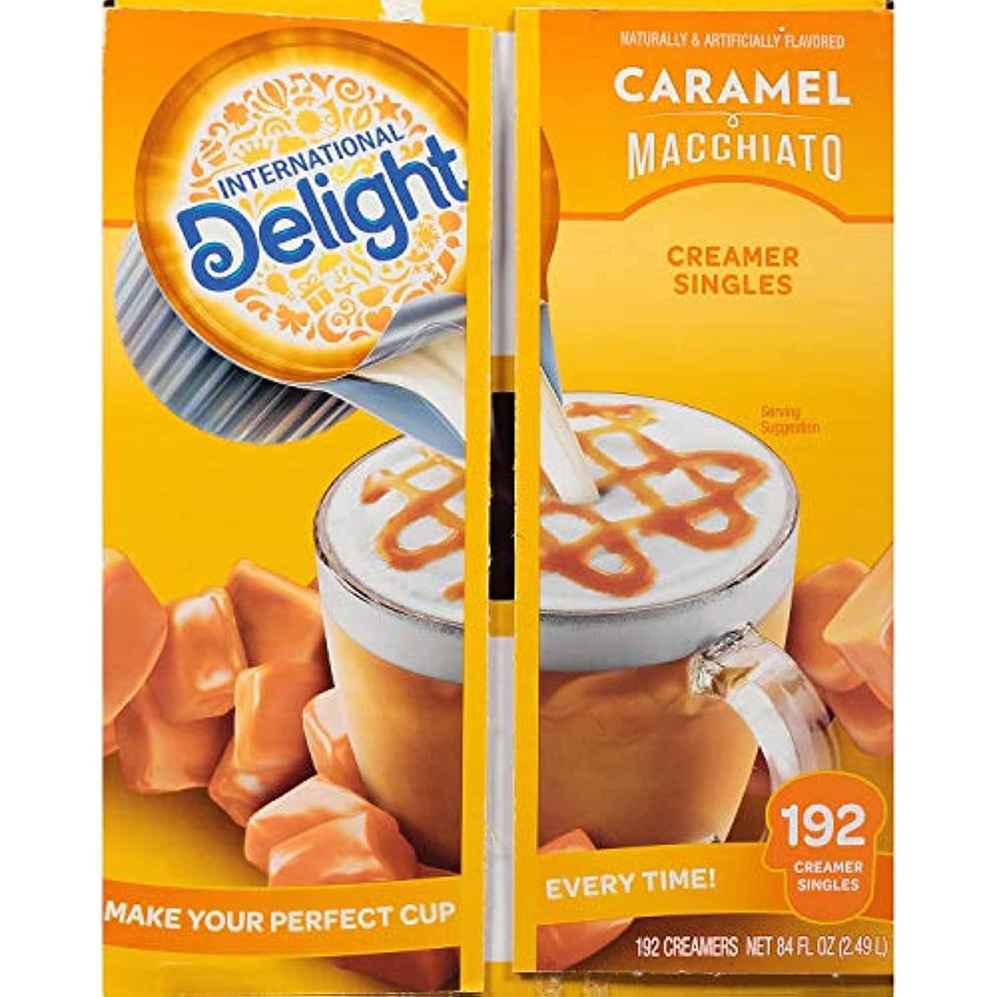 International Delight Caramel Macchiato Creamer -- 192 per case.