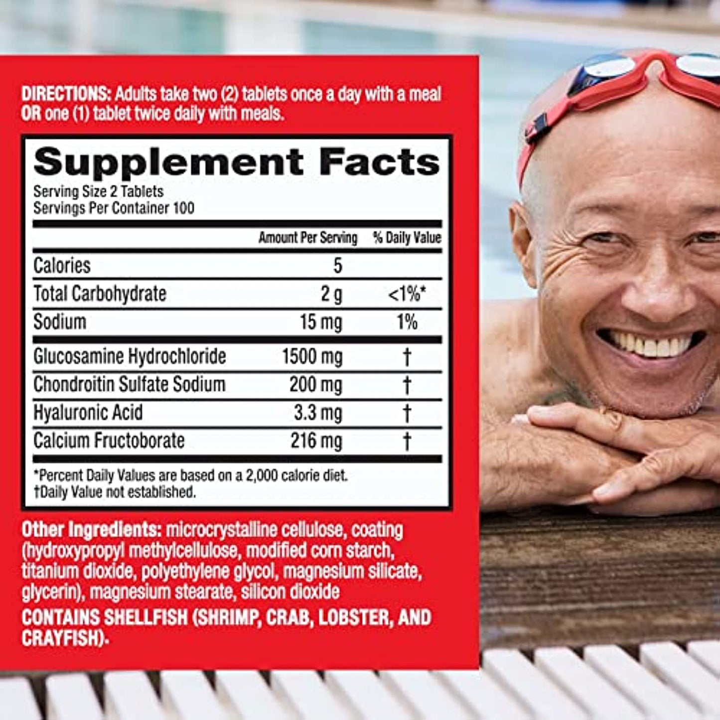 Move Free Advanced Glucosamine Chondroitin + Calcium Fructoborate Joint Support Supplement, Supports Mobility Comfort Strength Flexibility & Bone - 200 Tablets (100 servings)*